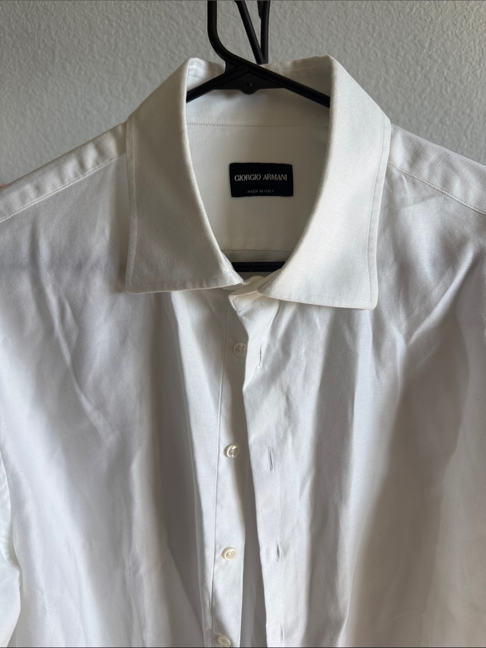 Giorgio Armani White Men's Dress Shirt - Classic Collar 44/17.5
